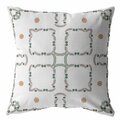 Palacedesigns 18 in. White Floral Indoor & Outdoor Throw Pillow PA3667333